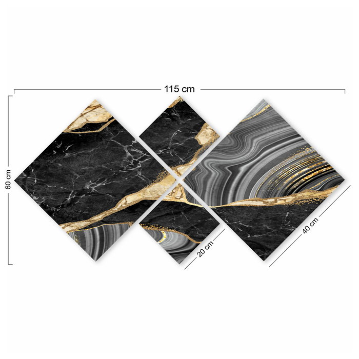 Wallity Conjunto de 4 Cuadros Decorativos en MDF Multicolor